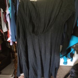 Black cardigan with hood